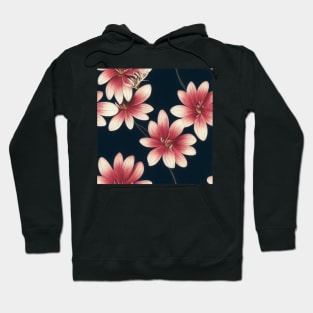 Floral Seamless Tile Design - Pink Flowers Hoodie